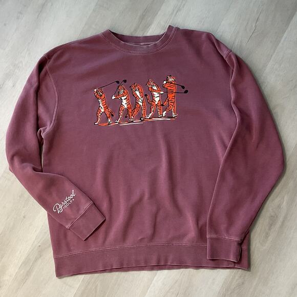 Barstool Sports Golf Tiger Purple XLarge Long Sleeve Crewneck - Picture 1 of 9
